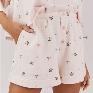 Something navy hazel sweatshorts in floral print